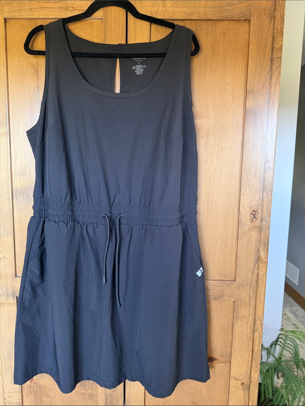 Torrid Active size 2 Black Sleeveless Drawstring dress with attached short